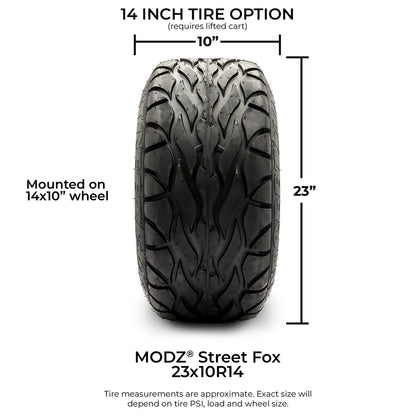 MODZ® 14" Assassin Glossy Black with Ball Mill Wheels & Street Tires Combo