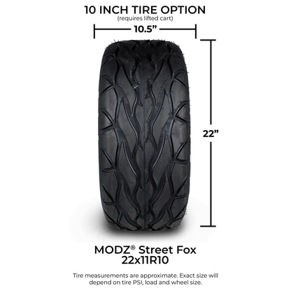 MODZ® 10" Matrix Glossy Black Wheels & Street Tires Combo