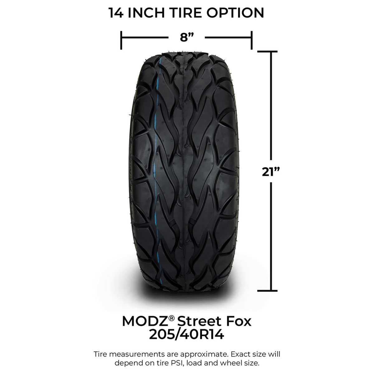 MODZ® 14" Chaos Silver Wheels & Street Tires Combo