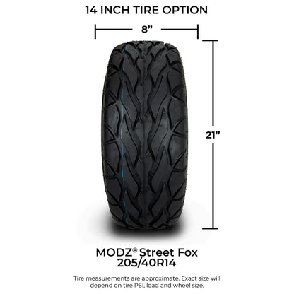 MODZ® 14" Blitz Chrome Wheels & Street Tires Combo