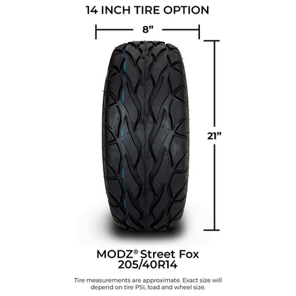 MODZ® 14" Renegade Matte Bronze Wheels & Street Tires Combo