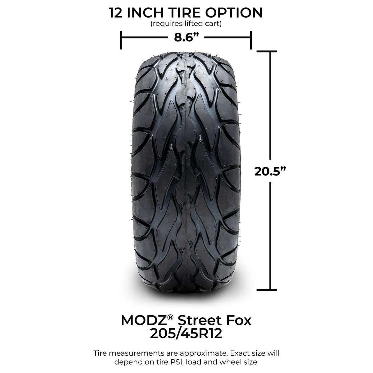 MODZ® 12" Matrix Machined Matte Black Wheels & Street Tires Combo