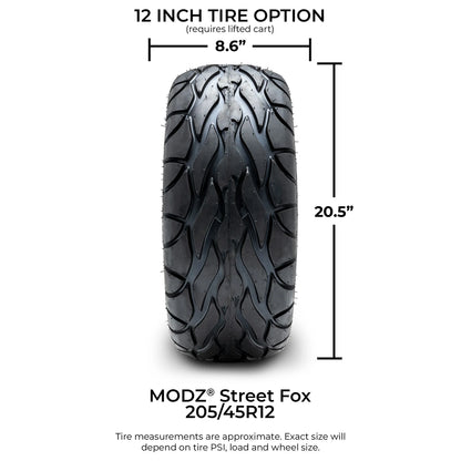 MODZ® 12" Galaxy Matte Black Wheels & Street Tires Combo