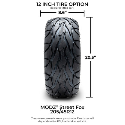 MODZ® 12" Matrix Glossy White Wheels & Street Tires Combo