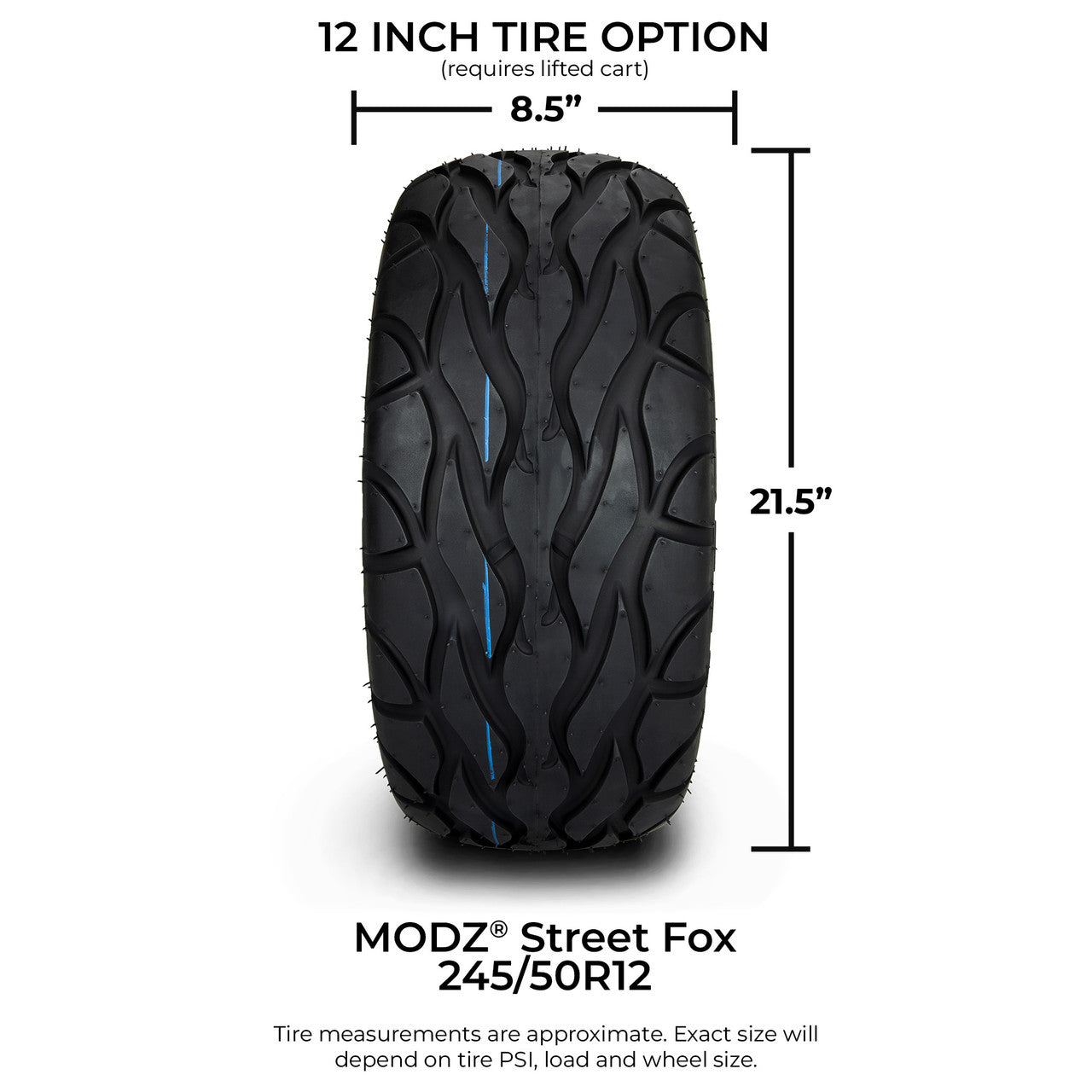 MODZ® 12" Mauler Glossy Black with Ball Mill Wheels & Street Tires Combo