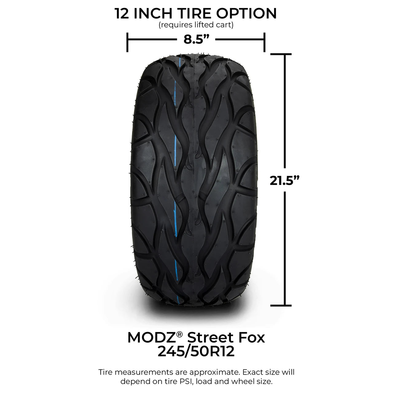 MODZ® 12" Galaxy Glossy Black Wheels & Street Tires Combo