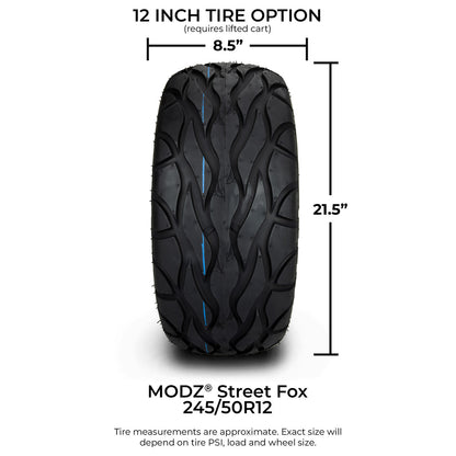 MODZ® 12" Matrix Glossy Black with Ball Mill Wheels & Street Tires Combo
