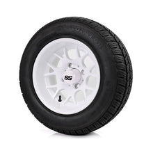 SS Wheels Alpha 12x7 Gloss White & Gladiator Golf A/P Tire Combo