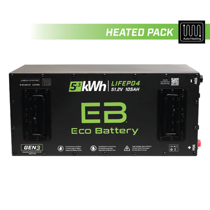 51V 105AH Skinny LiFePO4 Battery / Heated