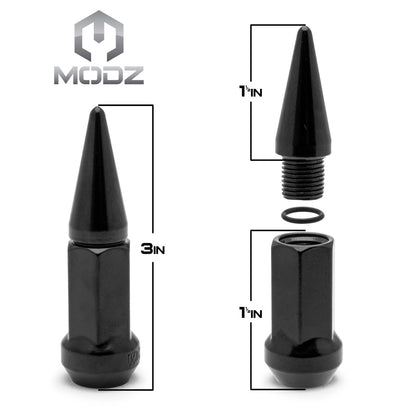 MODZ® Spiked Black Lug Nuts - Pack of 16