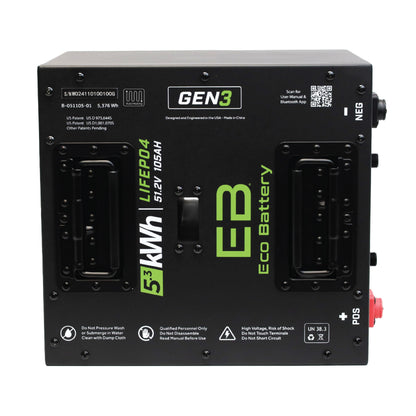 51V 105Ah Thru-Hole LiFePO4 Battery / Heated