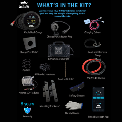 76V 105Ah Lithium Rhino Conversion Kit Self-Heated