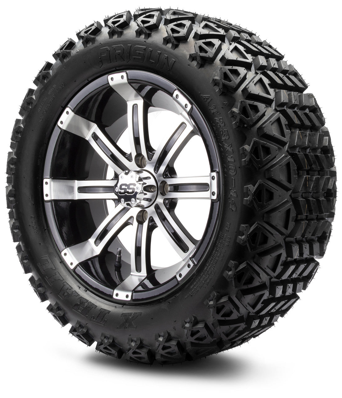 MODZ® 14" Tempest Machined Black Wheels & Off-Road Tires Combo