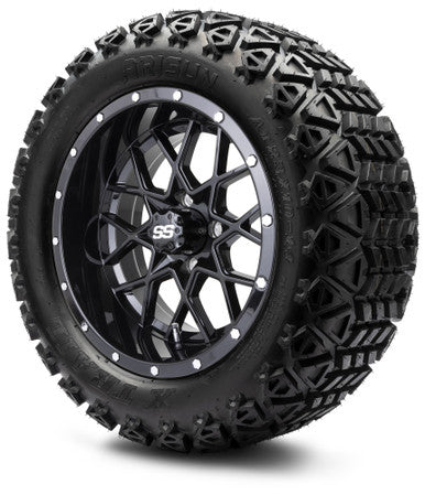 MODZ® 14" Vortex Glossy Black Wheels & Off-Road Tires Combo