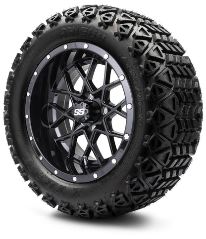 MODZ® 14" Vortex Glossy Black Wheels & Off-Road Tires Combo