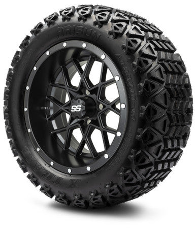 MODZ® 14" Vortex Matte Black Wheels & Off-Road Tires Combo