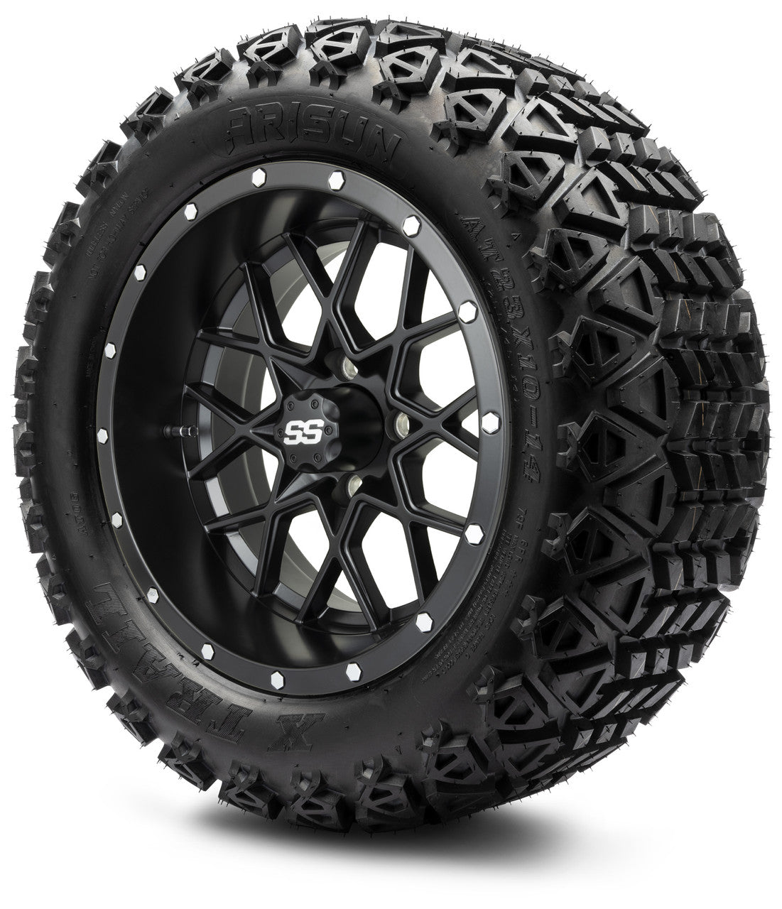 MODZ® 14" Vortex Matte Black Wheels & Off-Road Tires Combo