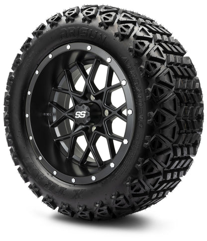 MODZ® 14" Vortex Matte Black Wheels & Off-Road Tires Combo