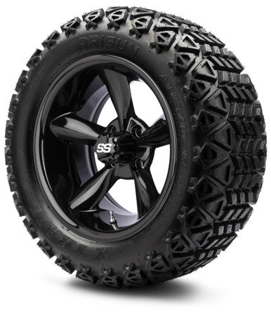 MODZ® 14" Godfather Glossy Black Wheels & Off-Road Tires Combo