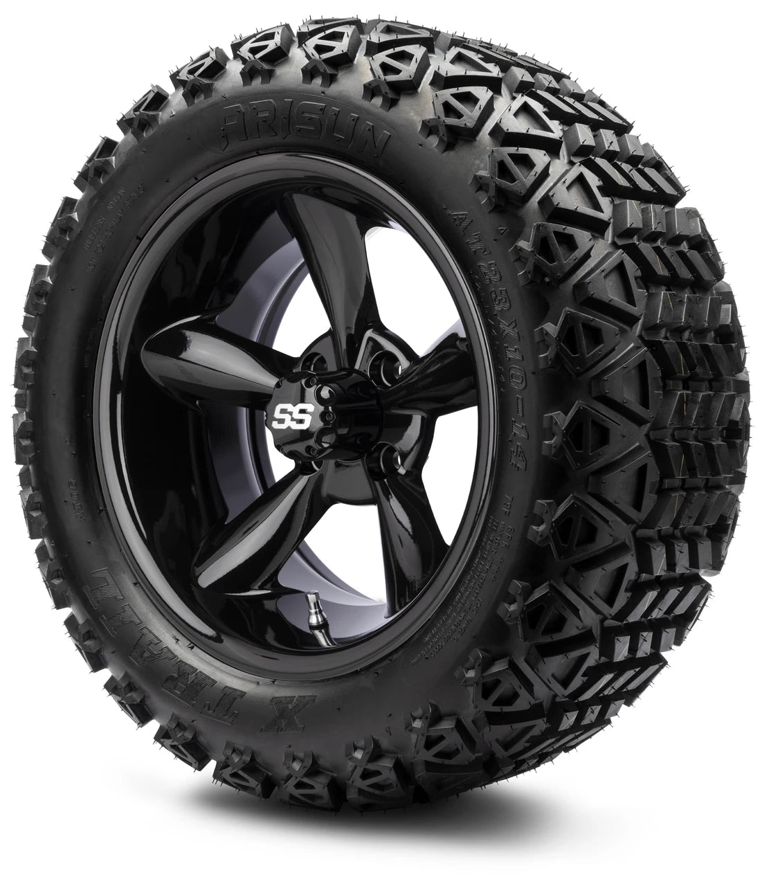 MODZ® 14" Godfather Glossy Black Wheels & Off-Road Tires Combo