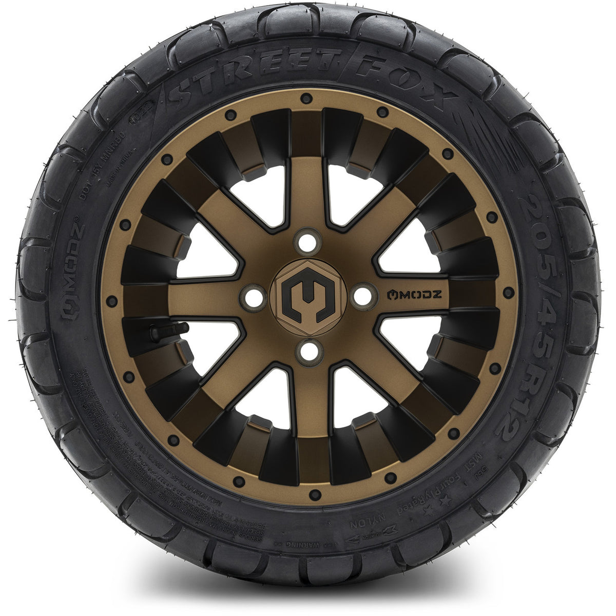 MODZ® 12" Assault Matte Bronze Wheels & Street Tires Combo