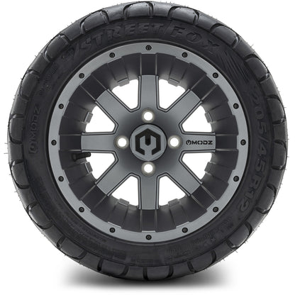 MODZ® 12" Assault Matte Gunmetal Wheels & Street Tires Combo