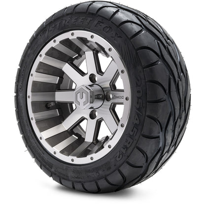MODZ® 12" Assault Machined Gunmetal Wheels & Street Tires Combo