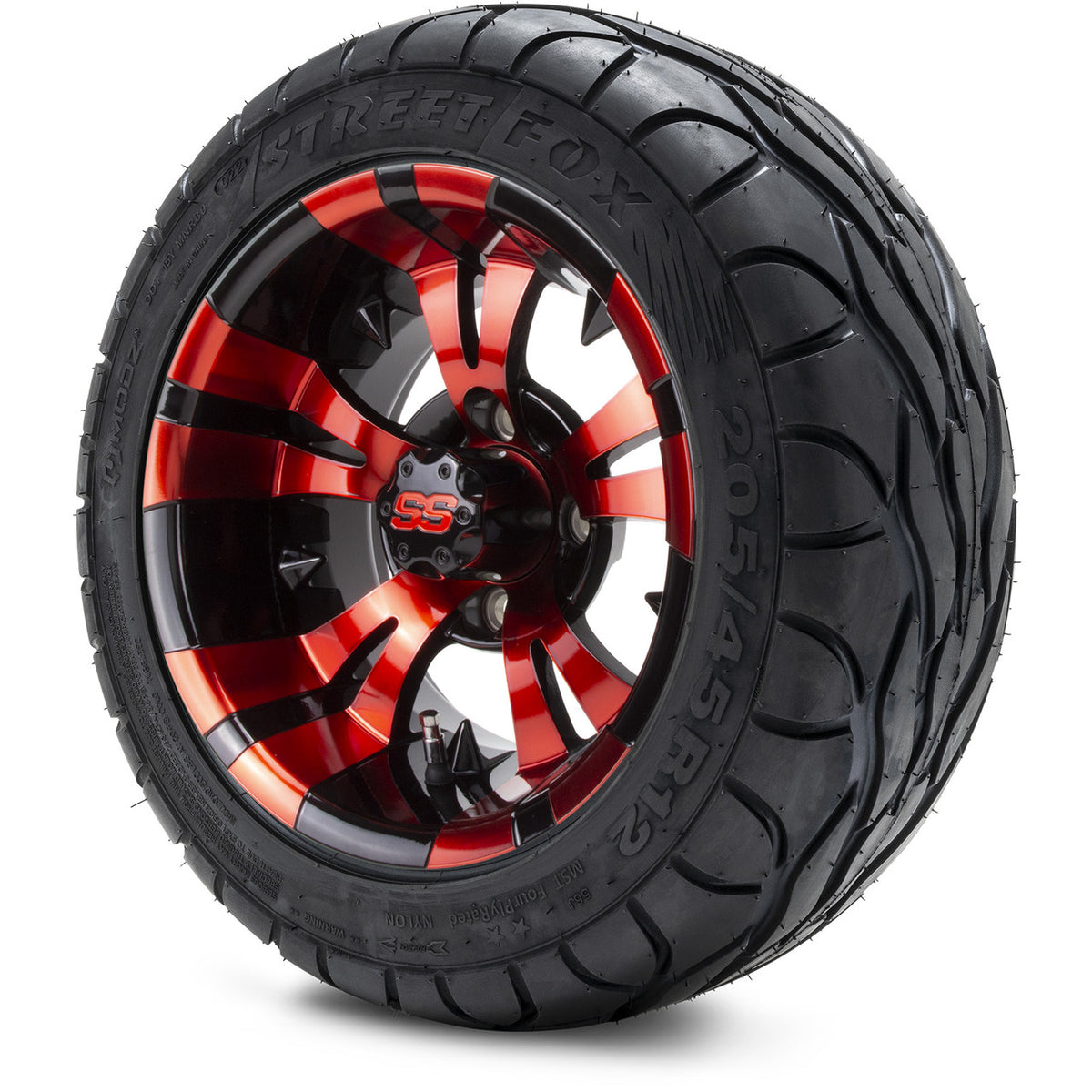 MODZ® 12" Vampire Red and Black Wheels & Street Tires Combo