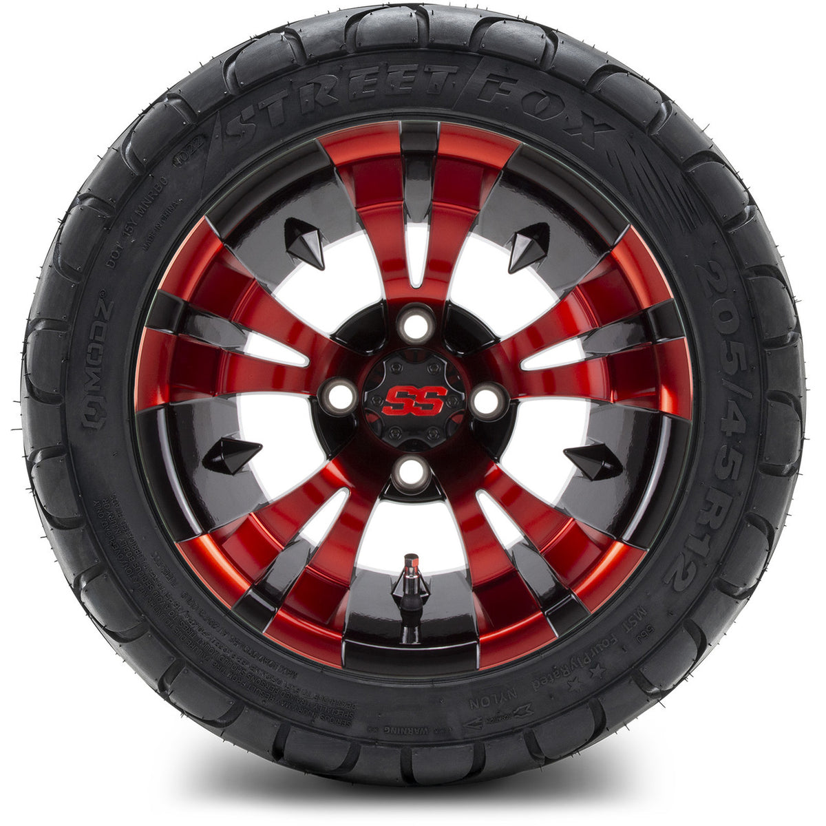 MODZ® 12" Vampire Red and Black Wheels & Street Tires Combo