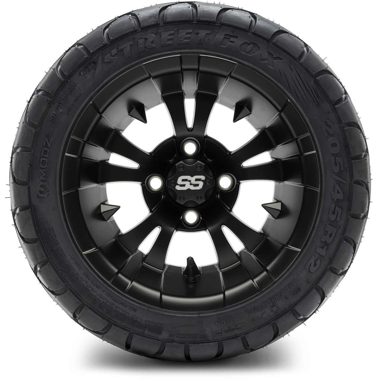 MODZ® 12" Vampire Matte Black Wheels & Street Tires Combo