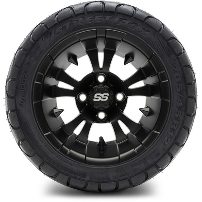 MODZ® 12" Vampire Matte Black Wheels & Street Tires Combo