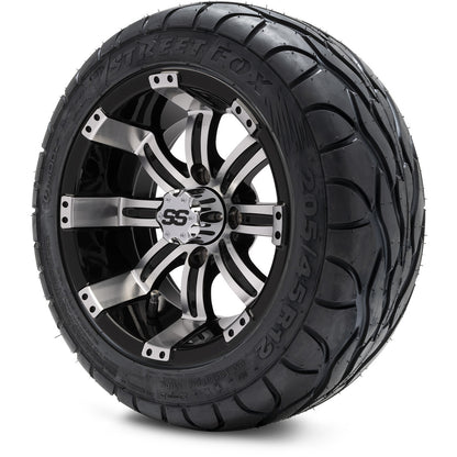 MODZ® 12" Tempest Machined Black Wheels & Street Tires Combo