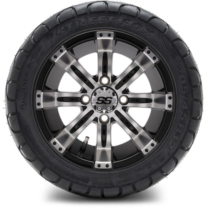 MODZ® 12" Tempest Machined Black Wheels & Street Tires Combo