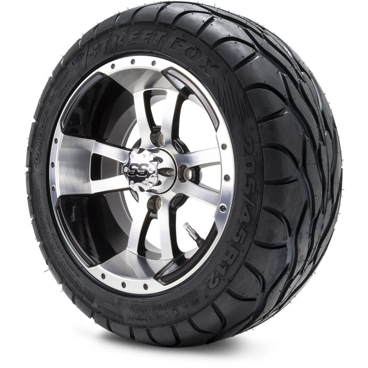 MODZ® 12" Storm Trooper Machined Black Wheels & Street Tires Combo