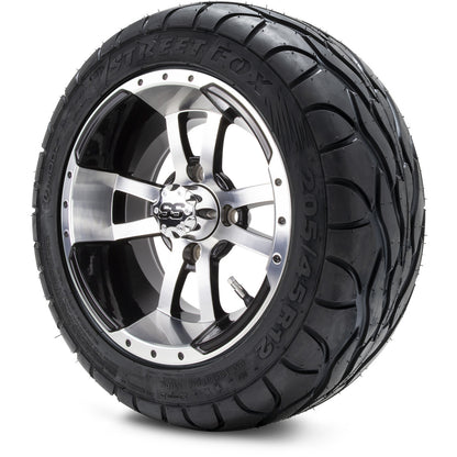 MODZ® 12" Storm Trooper Machined Black Wheels & Street Tires Combo
