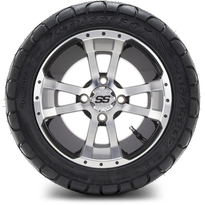MODZ® 12" Storm Trooper Machined Black Wheels & Street Tires Combo