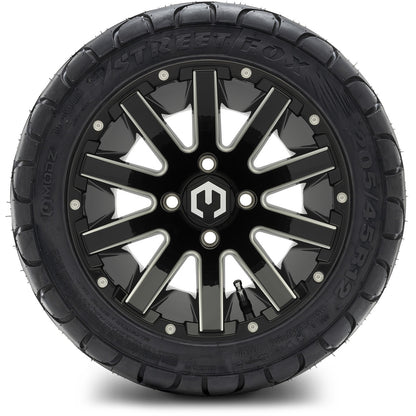 MODZ® 12" Mauler Glossy Black with Ball Mill Wheels & Street Tires Combo