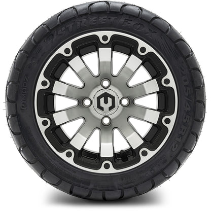 MODZ® 12" Bomber Machined Black Wheels & Street Tires Combo