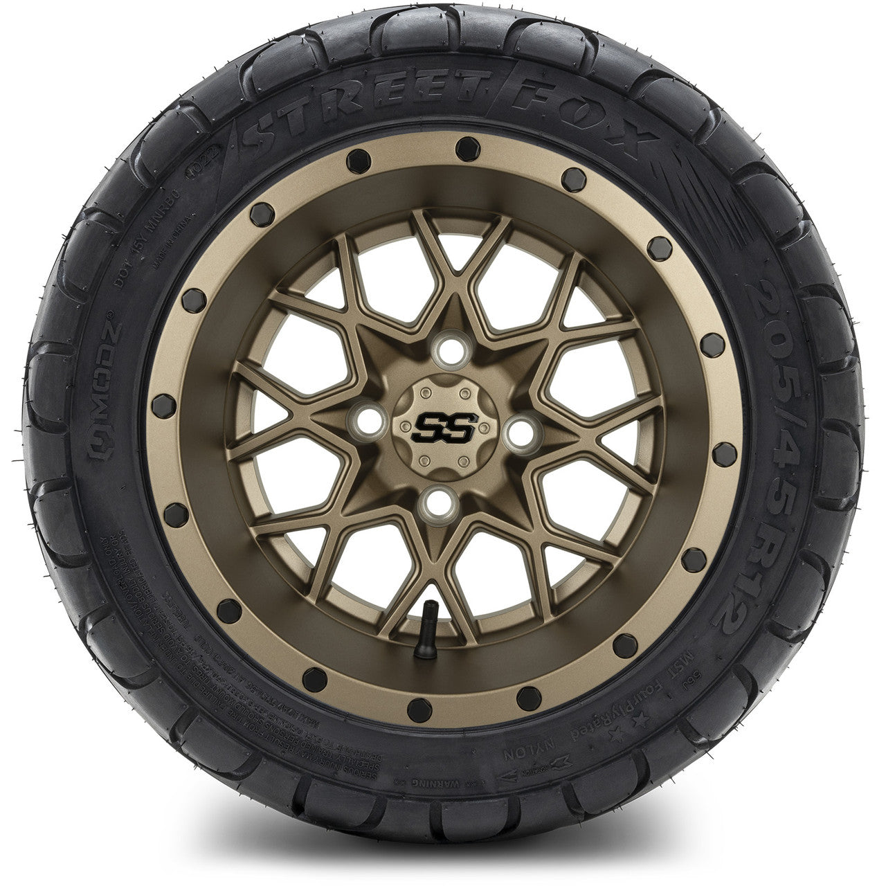 MODZ® 12" Vortex Matte Bronze Wheels & Street Tires Combo
