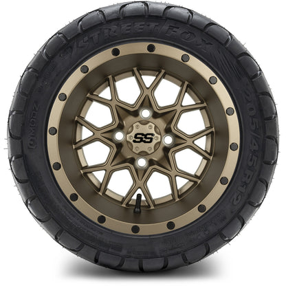 MODZ® 12" Vortex Matte Bronze Wheels & Street Tires Combo