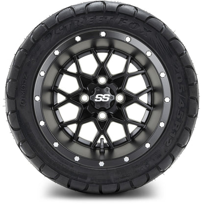 MODZ® 12" Vortex Matte Black Wheels & Street Tires Combo