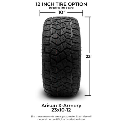 MODZ® 12" Vortex Glossy Black Wheels & Off-Road Tires Combo