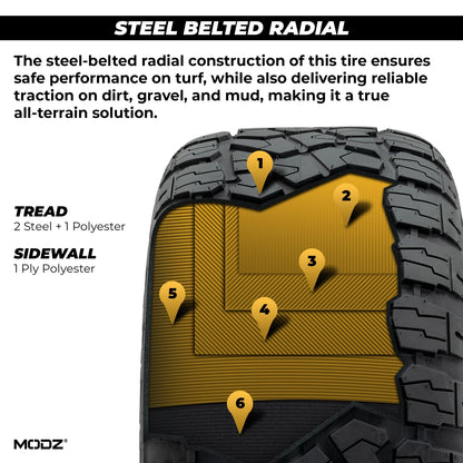 Arisun® X-Armory 23x10-R15 Steel Belted Radial Golf Cart Tire (6-Ply)