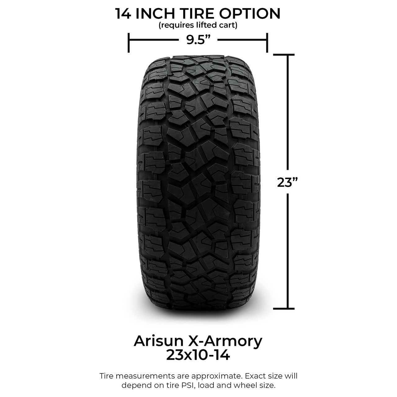 MODZ® 14" Godfather Glossy Black Wheels & Off-Road Tires Combo