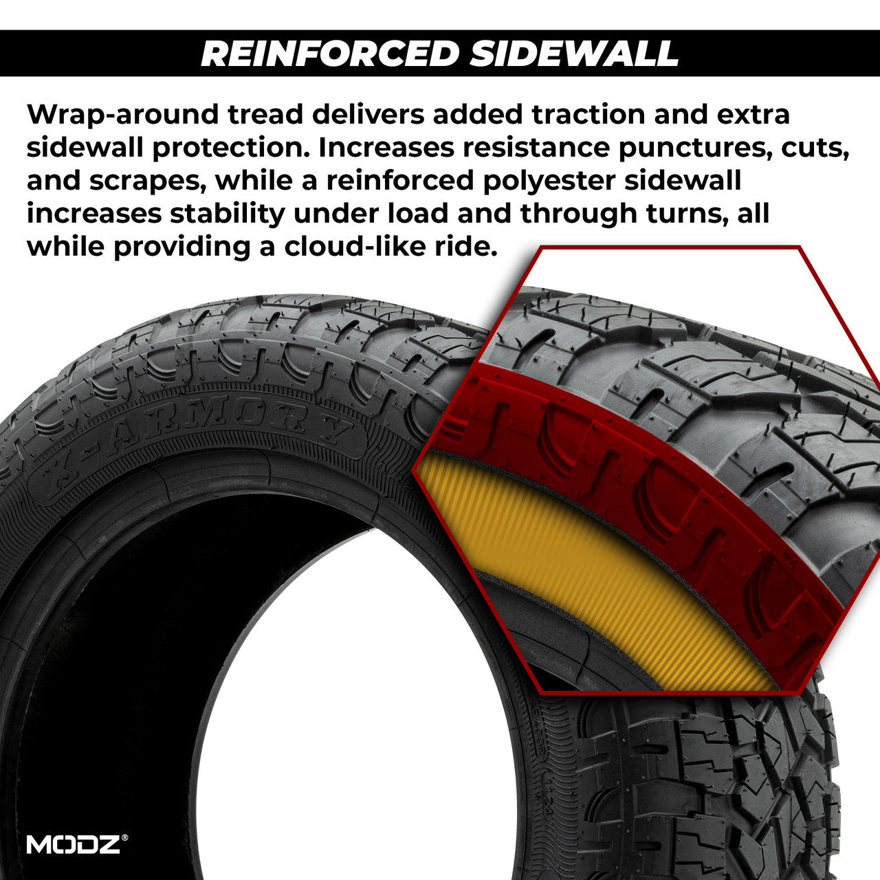 Arisun® X-Armory 23x10-R12 Steel Belted Radial Golf Cart Tire (4-Ply)