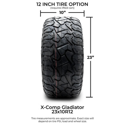 MODZ® 12" Matrix Glossy Black with Ball Mill Wheels & Off-Road Tires Combo