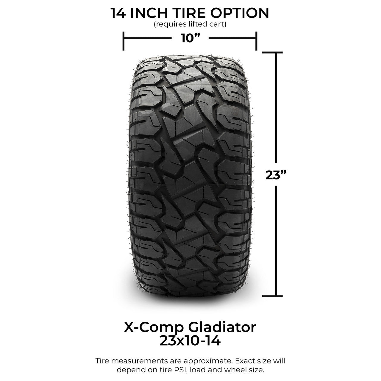 MODZ® 14" Vampire Machined Black Wheels & Off-Road Tires Combo