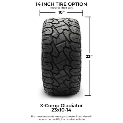 MODZ® 14" Galaxy Machined Black Wheels & Off-Road Tires Combo