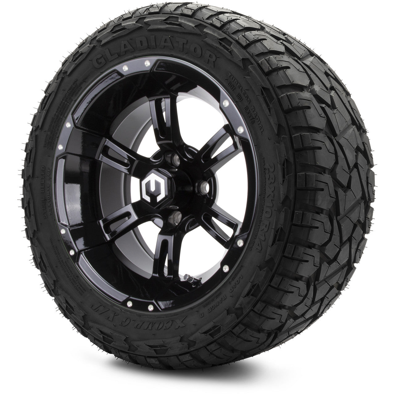 MODZ® 14" Ambush Glossy Black Wheels & Off-Road Tires Combo