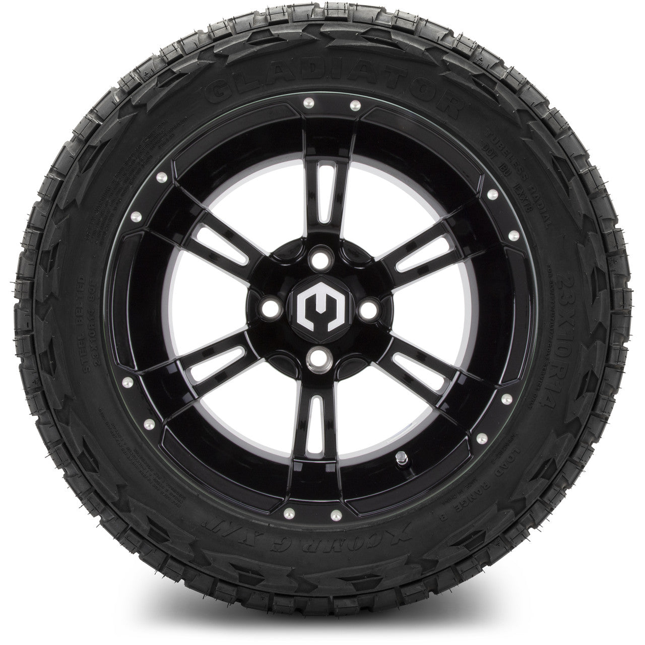 MODZ® 14" Ambush Glossy Black Wheels & Off-Road Tires Combo